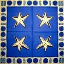 094 Muscheln - 3-lagig (blau) - Home Fashion